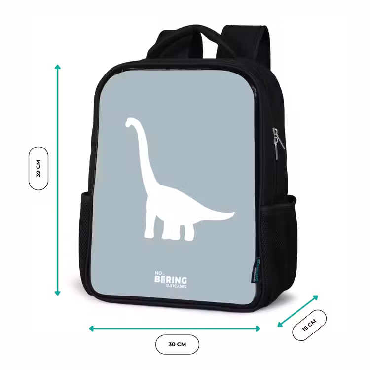 Kinderrugzak - Zwart - Blauw met Brachiosaurus dino — 5