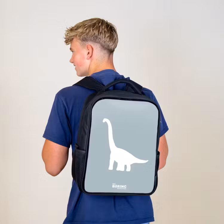Kinderrugzak - Zwart - Blauw met Brachiosaurus dino — 6