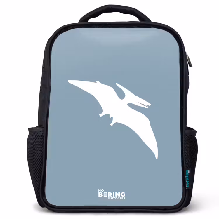 Kinderrugzak - Zwart - Blauw met Pteranodon dino — 1