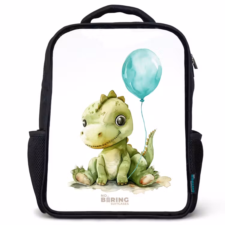 Kinderrugzak - Zwart - Dino met blauwe ballon — 1