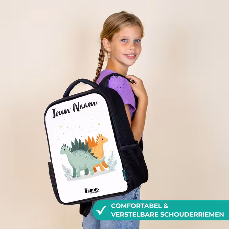 Kinderrugzak met naam - Zwart - Dinos - Dieren - Sterren â 3