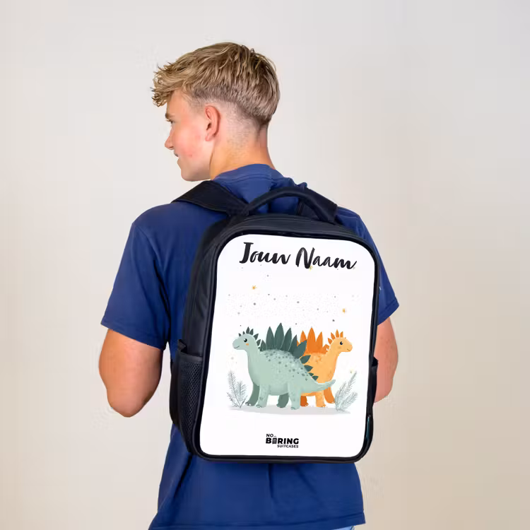 Kinderrugzak met naam - Zwart - Dinos - Dieren - Sterren â 6