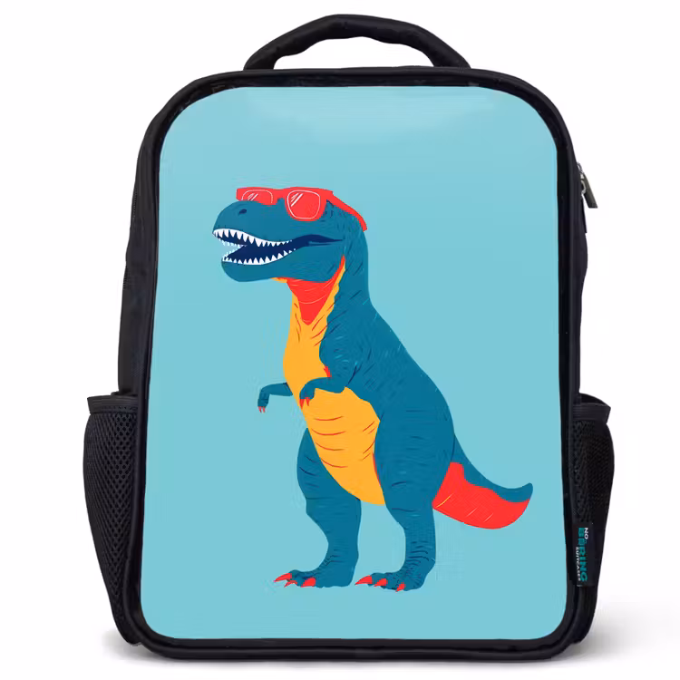 Kinderrugzak - Zwart - Dinosaurus - Blauw - Zonnebril — 1