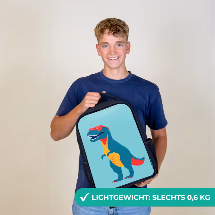 Kinderrugzak - Zwart - Dinosaurus - Blauw - Zonnebril — 2
