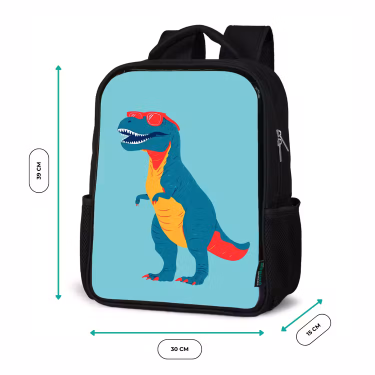 Kinderrugzak - Zwart - Dinosaurus - Blauw - Zonnebril — 5