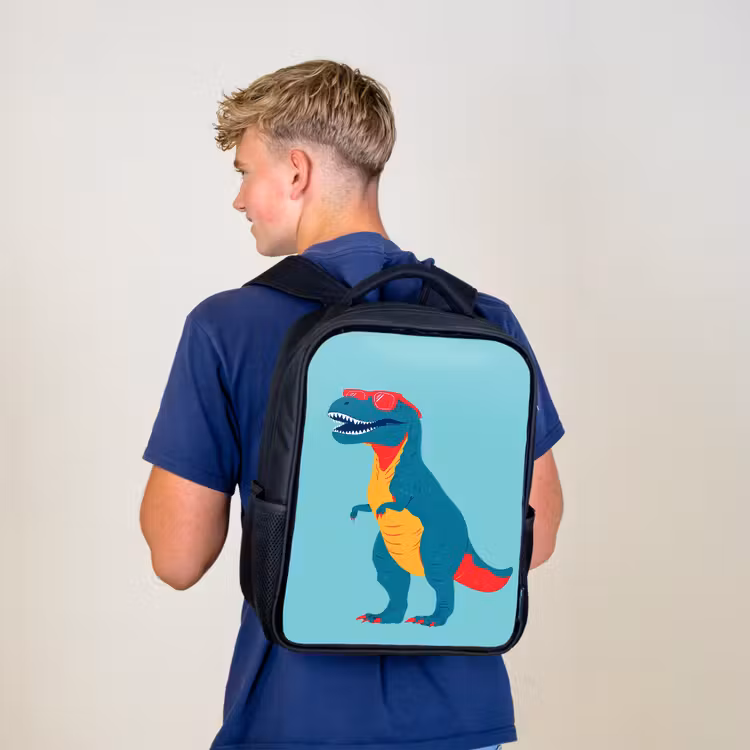 Kinderrugzak - Zwart - Dinosaurus - Blauw - Zonnebril — 6