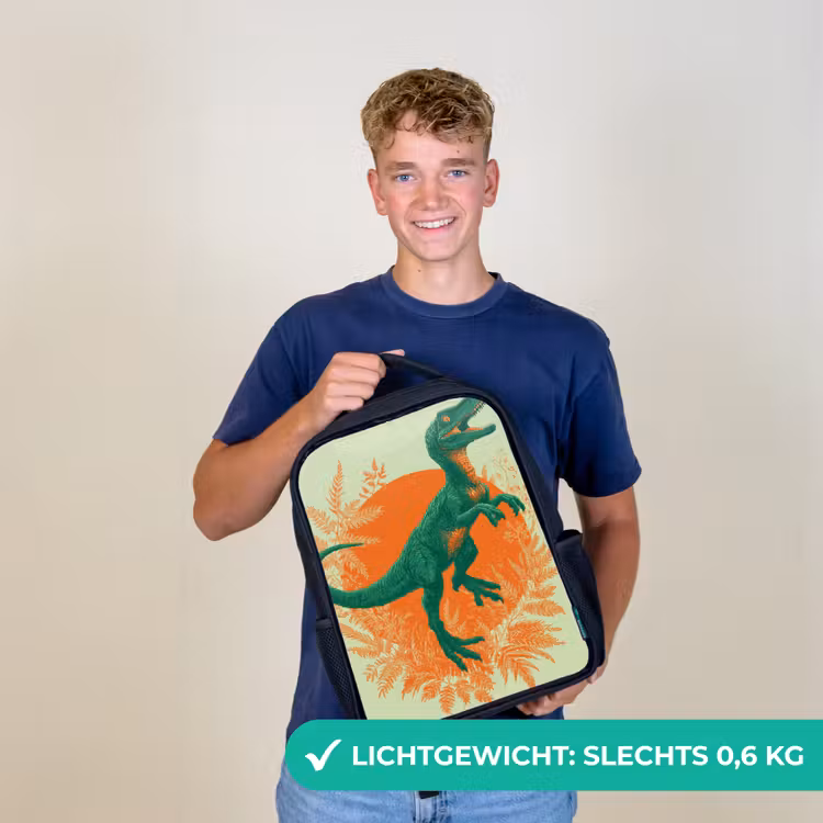Kinderrugzak - Zwart - Dinosaurus - Groen - Planten - Cirkel — 2