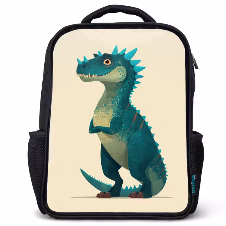 Kinderrugzak - Zwart - Dinosaurus - Turquoise - Stekels — 1