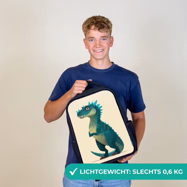 Kinderrugzak - Zwart - Dinosaurus - Turquoise - Stekels — 2