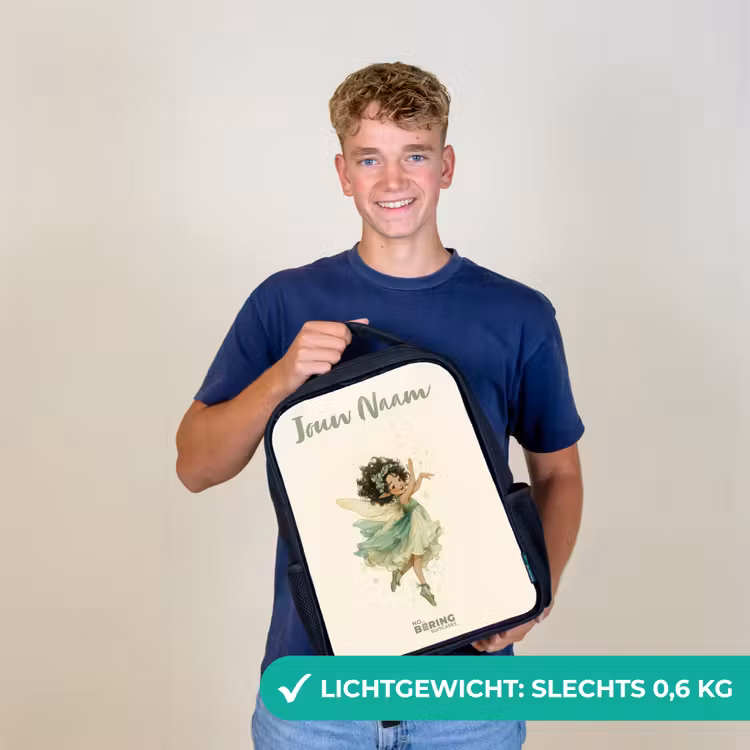 Kinderrugzak met naam - Zwart - Dansende bosfee β 2