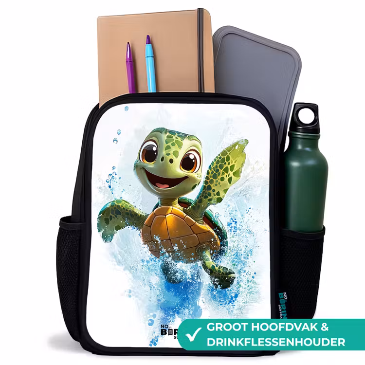 Kinderrugzak - Zwart - Schildpad - Water - Groen — 4