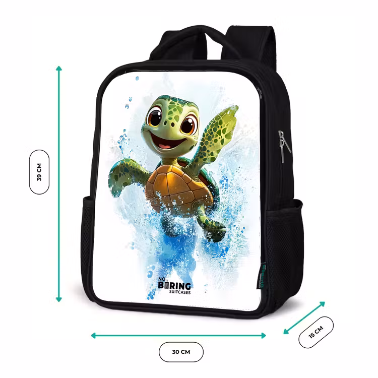 Kinderrugzak - Zwart - Schildpad - Water - Groen — 5