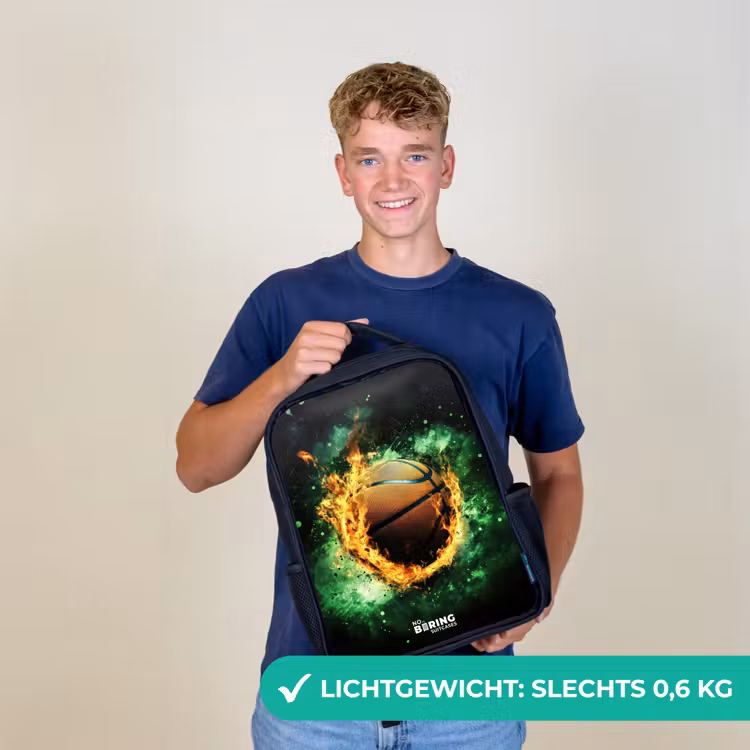 Kinderrugzak - Zwart - Basketbal in vlammen en explosieve energie — 2