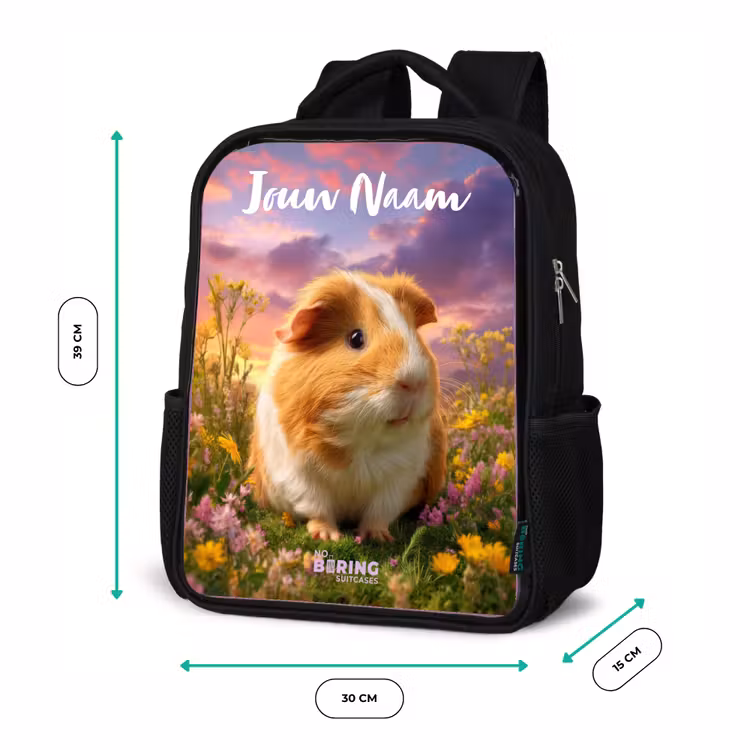 Kinderrugzak met naam - Zwart - Cavia - Natuur - Dier — 5