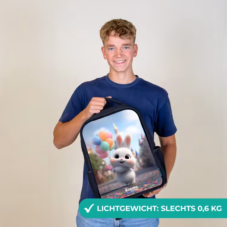 Kinderrugzak - Zwart - Konijn - Ballonnen — 2