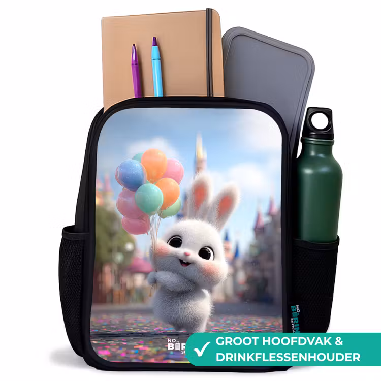 Kinderrugzak - Zwart - Konijn - Ballonnen — 4