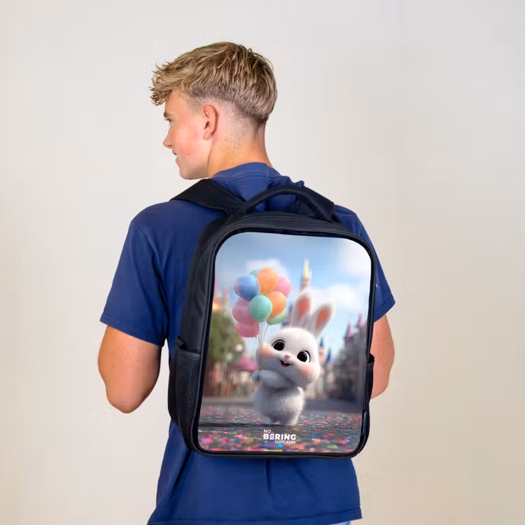 Kinderrugzak - Zwart - Konijn - Ballonnen — 6