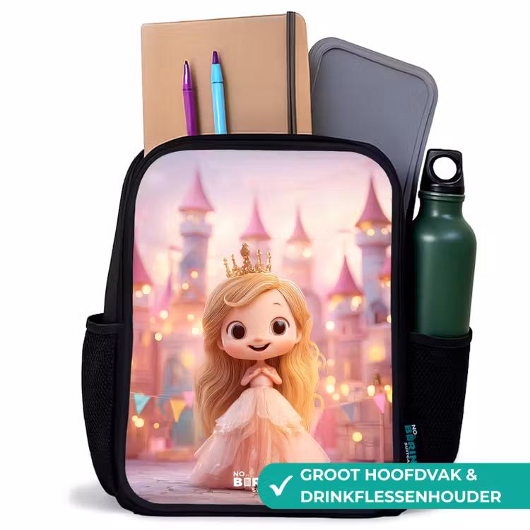 Kinderrugzak - Zwart - Prinses - Roze - Kasteel — 4