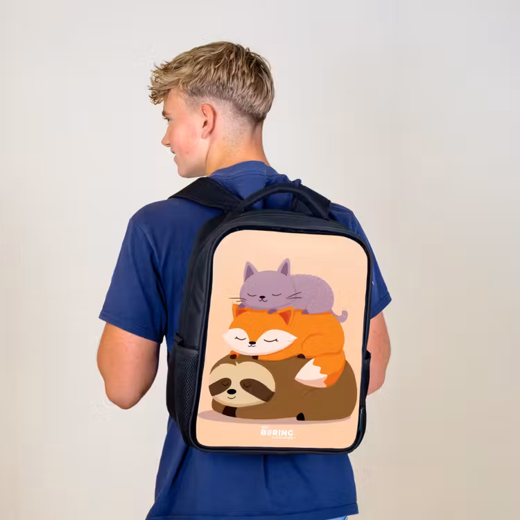 Kinderrugzak - Zwart - Dieren - Slapen - Samen — 6