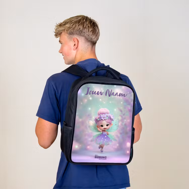 Kinderrugzak met naam - Zwart - Elf - Tover - Magisch — 6