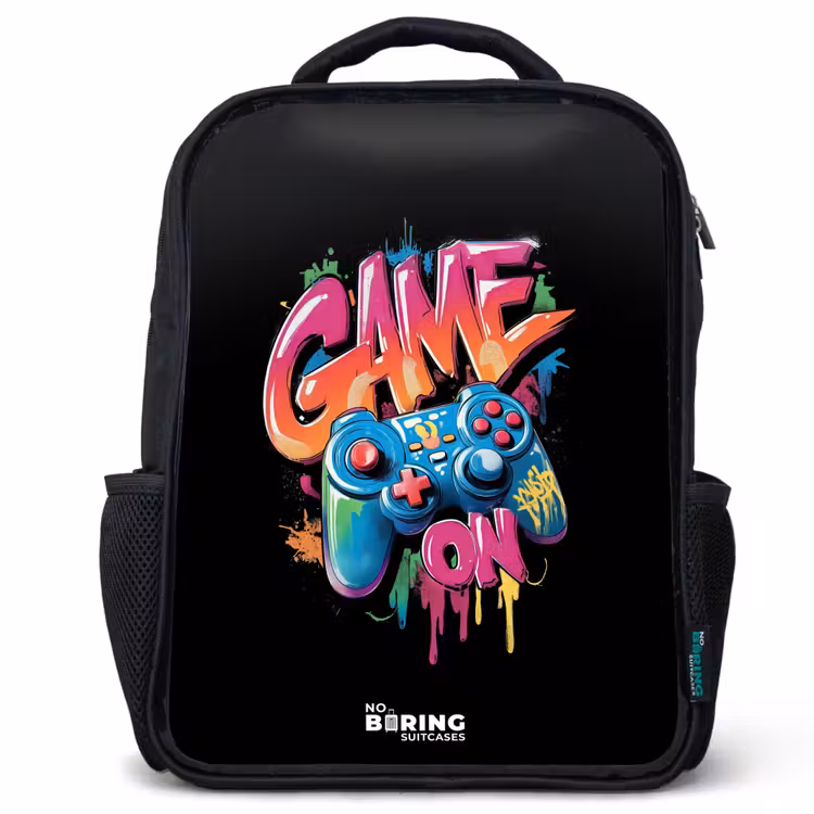 Kinderrugzak - Zwart - Game - Controller - Graffiti - Neon — 1