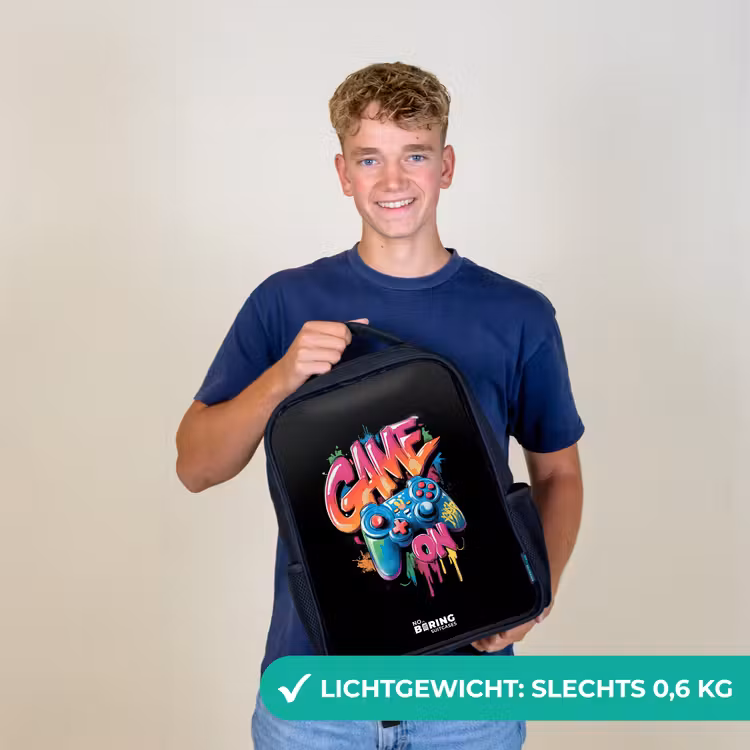 Kinderrugzak - Zwart - Game - Controller - Graffiti - Neon — 2