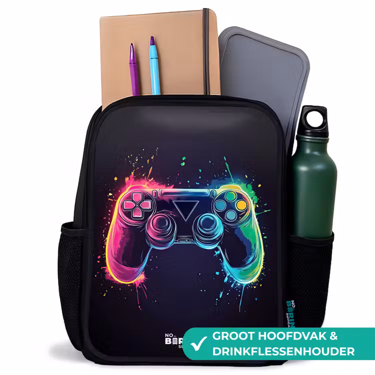 Kinderrugzak - Zwart - Game - Controller - Kleurrijk — 4