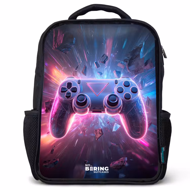 Kinderrugzak - Zwart - Game - Controller - Neon — 1