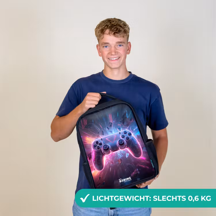 Kinderrugzak - Zwart - Game - Controller - Neon — 2