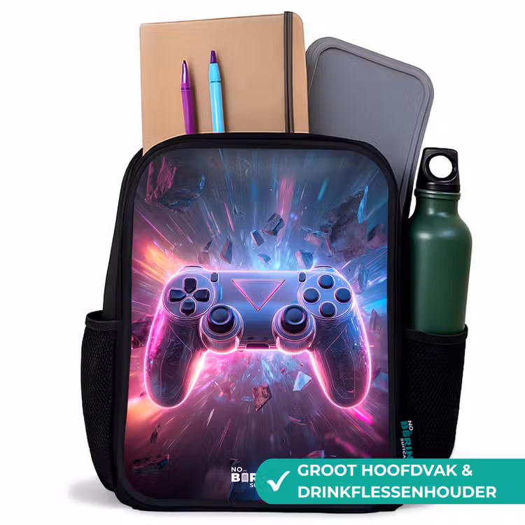 Kinderrugzak - Zwart - Game - Controller - Neon — 4