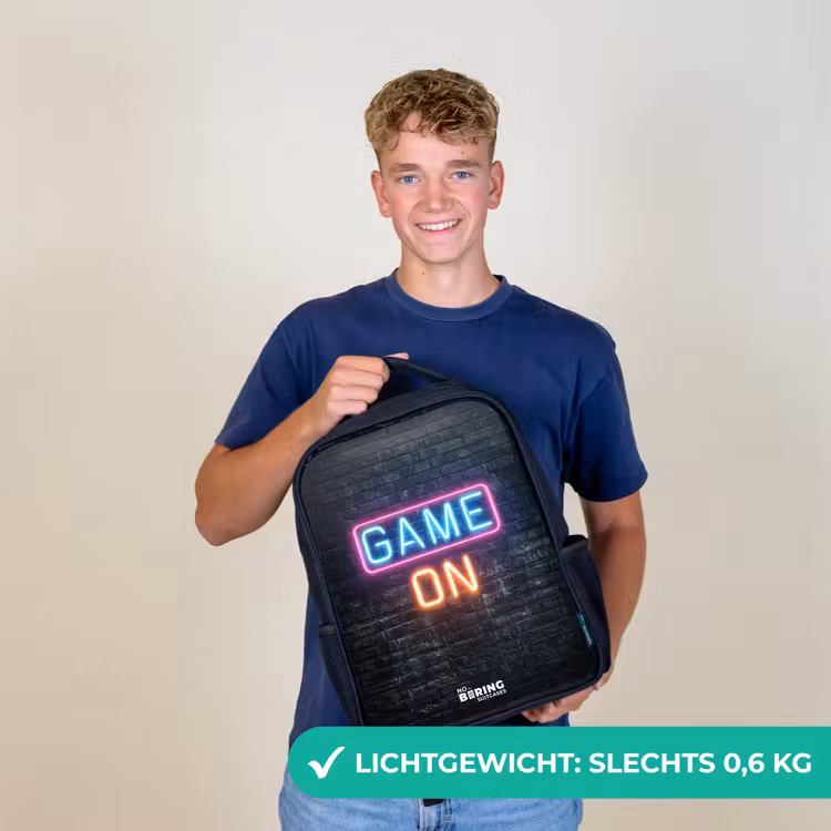 Kinderrugzak - Zwart - Game - Letters - Neon — 2