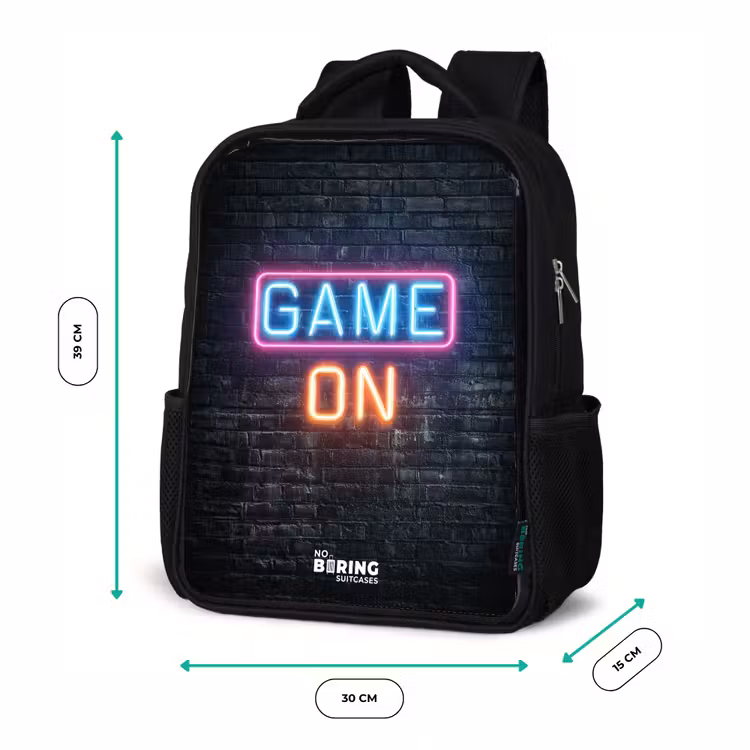 Kinderrugzak - Zwart - Game - Letters - Neon — 5