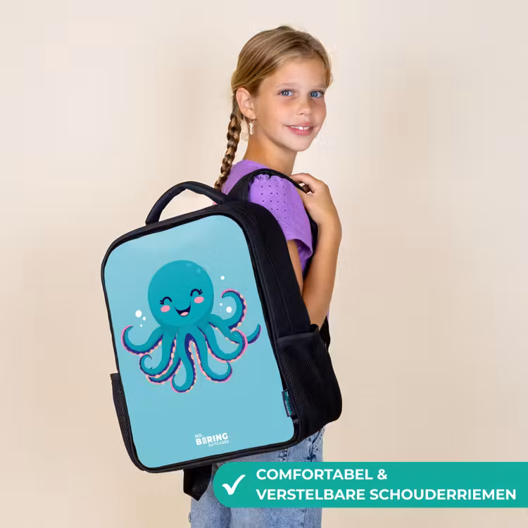Kinderrugzak - Zwart - Octopus - Water - Blauw — 3