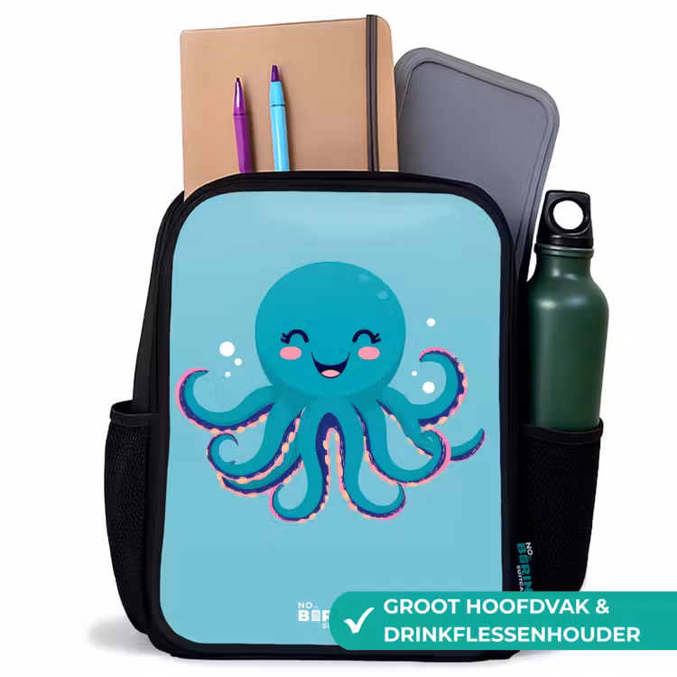 Kinderrugzak - Zwart - Octopus - Water - Blauw — 4