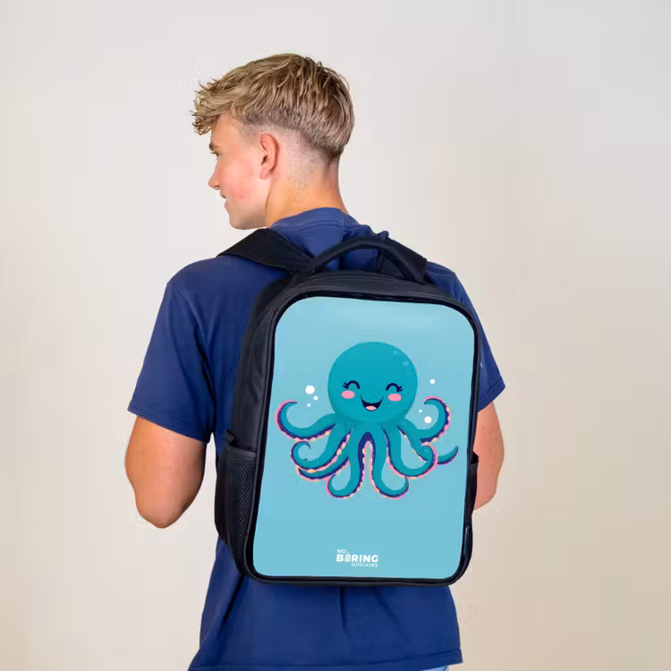 Kinderrugzak - Zwart - Octopus - Water - Blauw — 6