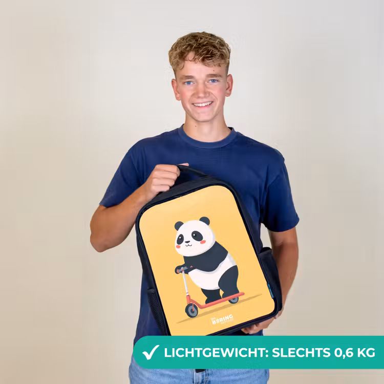 Kinderrugzak - Zwart - Panda - Step - Geel — 2