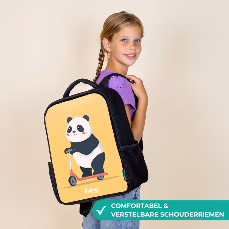 Kinderrugzak - Zwart - Panda - Step - Geel — 3
