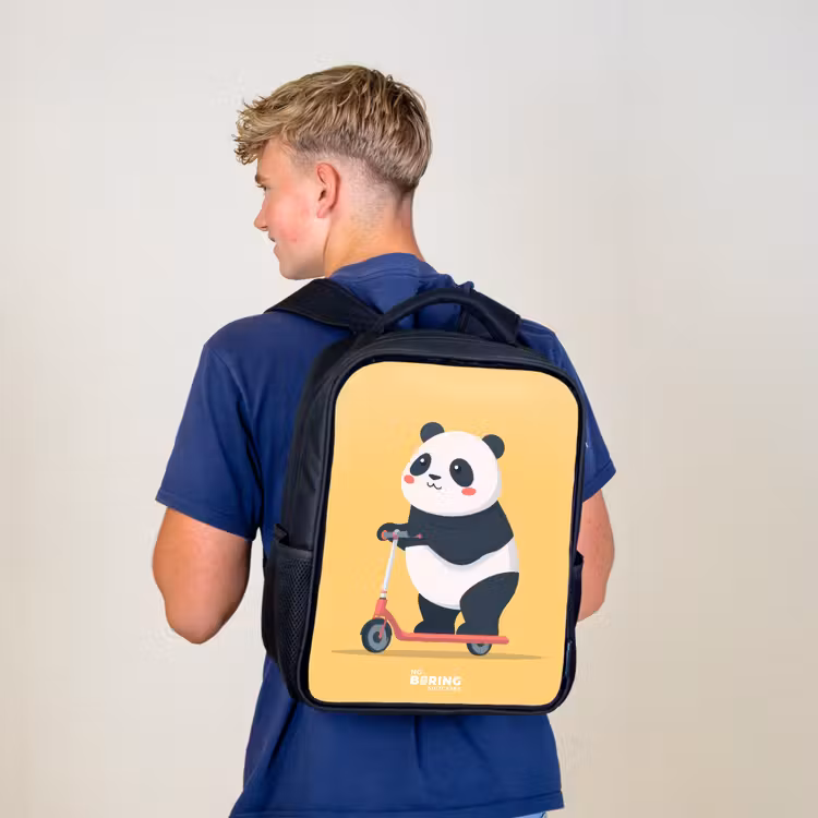 Kinderrugzak - Zwart - Panda - Step - Geel — 6