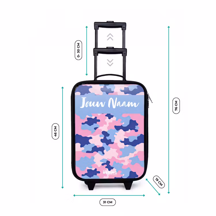 Kinderkoffers met naam - Camouflage - Roze - Blauw — 7