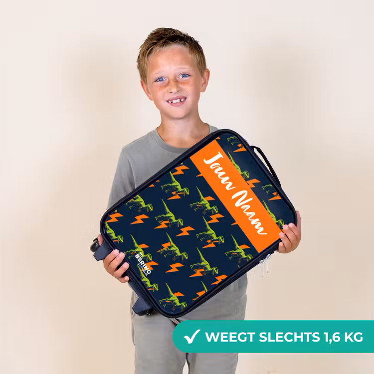 Kinderkoffers met naam - Dinos - Bliksem - Dieren - Blauw — 3