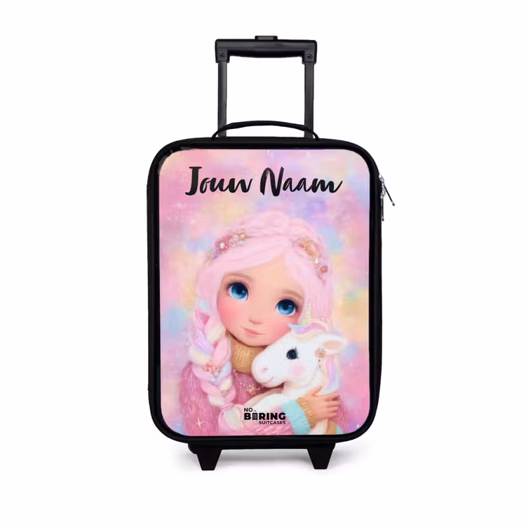 Kinderkoffers met naam - Meisje - Eenhoorn - Roze — 1