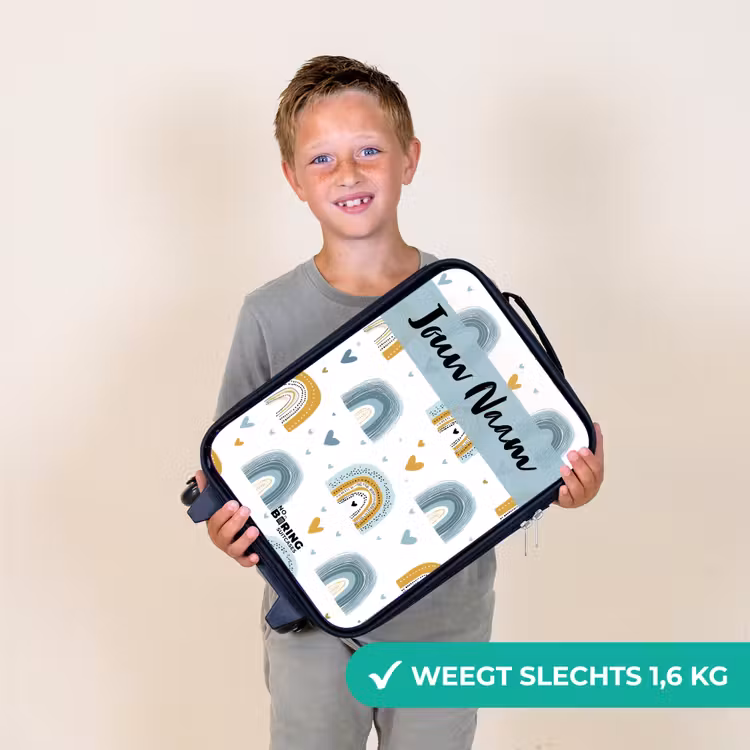 Kinderkoffers met naam - Patroon - Regenboog - Hartjes — 3