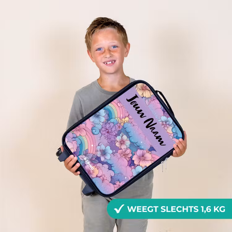 Kinderkoffers met naam - Regenbogen - Bloemen - Kleurrijk — 3