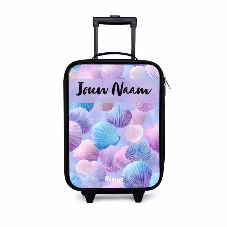 Kinderkoffers met naam - Schelpen - Paars - Blauw - Patroon — 1