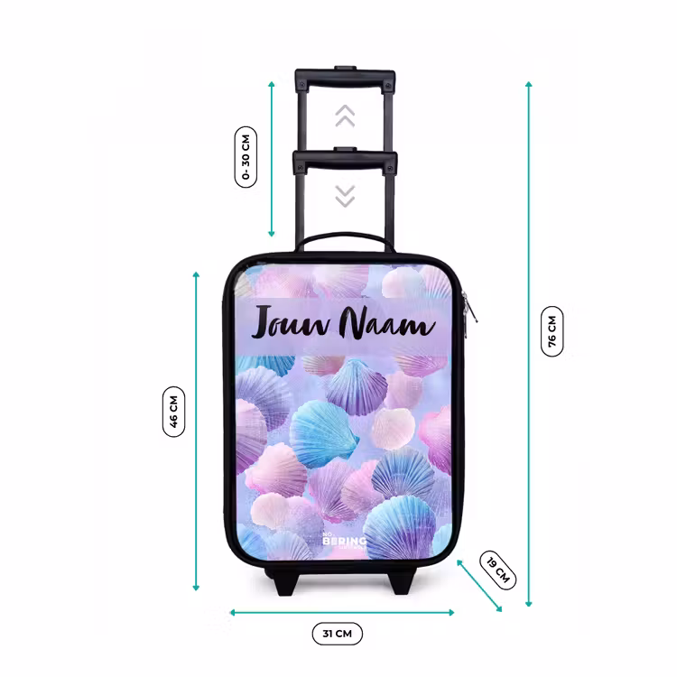 Kinderkoffers met naam - Schelpen - Paars - Blauw - Patroon — 7