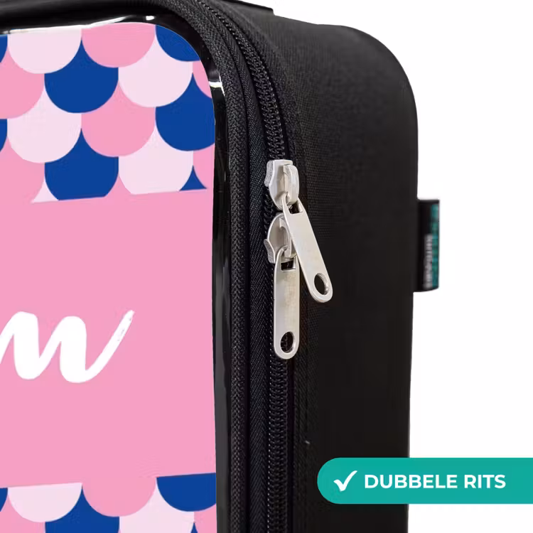 Kinderkoffers met naam - Schubben - Patroon - Blauw - Roze — 6