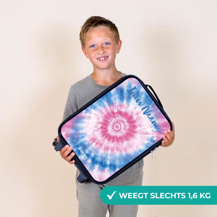 Kinderkoffers met naam - Tie dye - Abstract - Blauw - Roze — 3