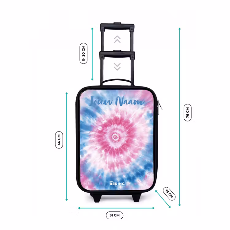 Kinderkoffers met naam - Tie dye - Abstract - Blauw - Roze — 7