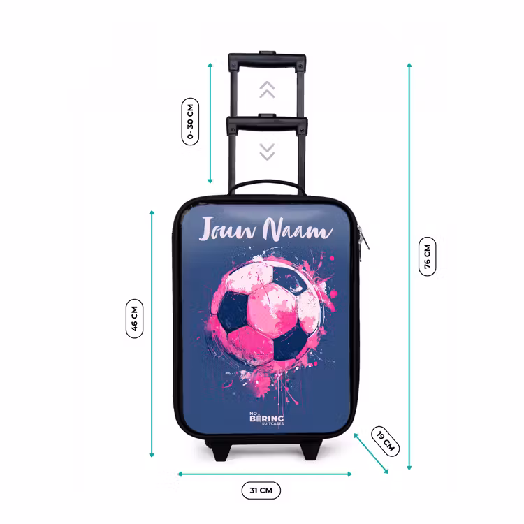 Kinderkoffers met naam - Voetbalvibes - Verf - Roze - Blauw — 7