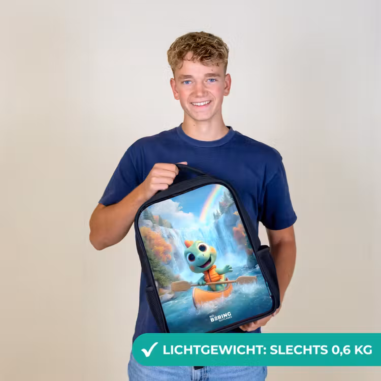 Kinderrugzak - Zwart - Dino - Natuur - Waterval — 2